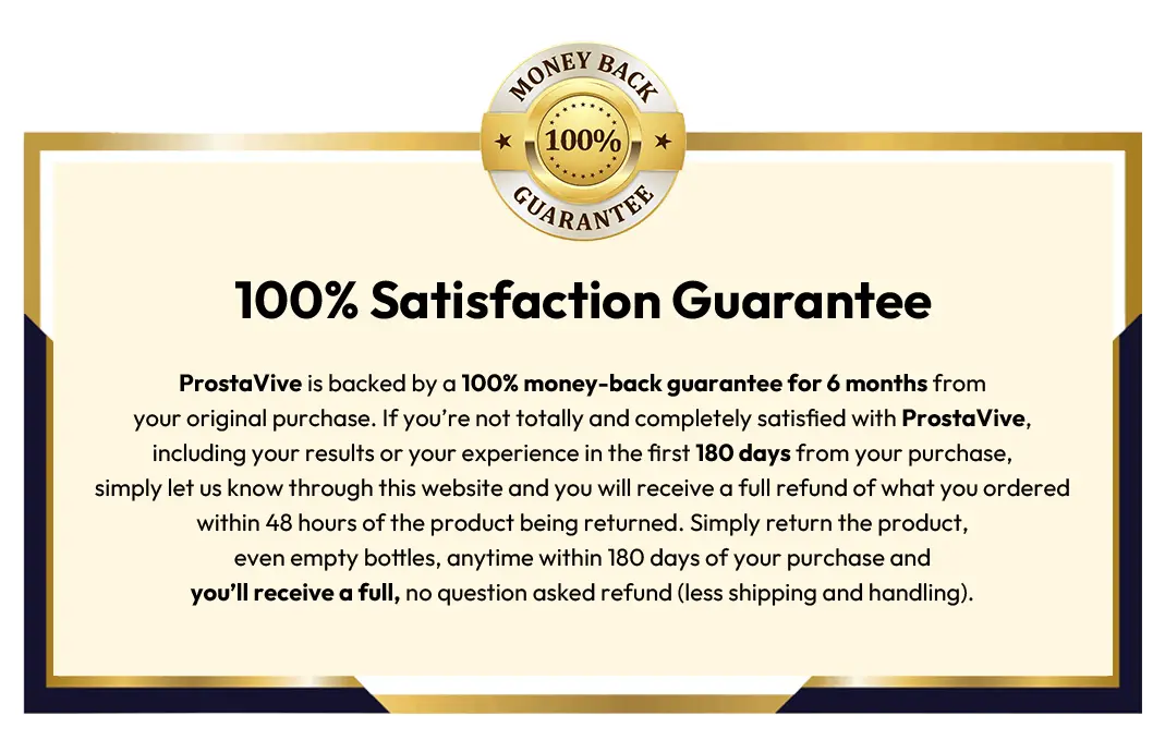 ProstaVive money back guarantee